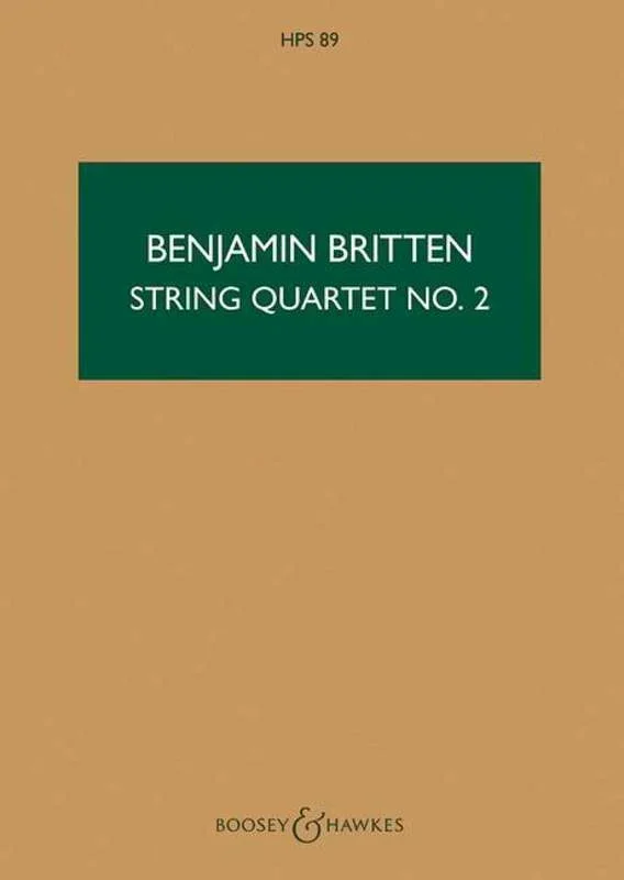 Britten – String Quartet No 2 Op 36 Study Score Book