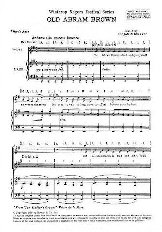 Britten: Old Abram Brown from Friday Afternoons