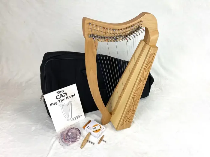 Bronze Harp Bundle – Heritage 19 String Pixie Harp