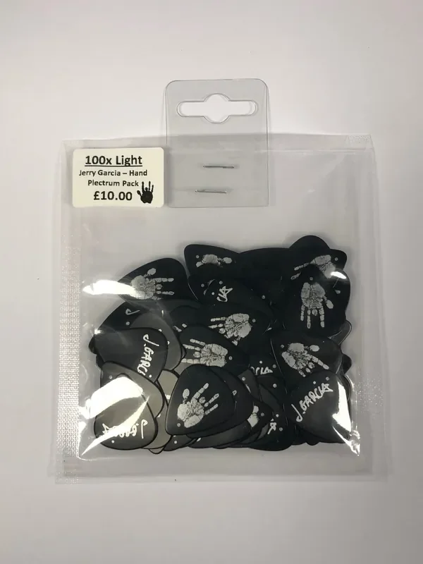 Bulk Pack 100x Jerry Garcia / Grateful Dead Signature “Hand” (Light / Thin) Plectrum
