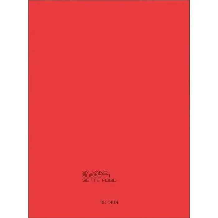 Bussotti, Sylvano – Sette Fogli. Una Collezione Occulta