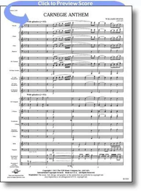 Carnegie Anthem Concert Band 3.5 Score/Parts Book