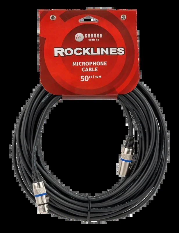 Carson Cable Co Carson Rocklines 50ft XLR Male to Female Microphone Audio Cable