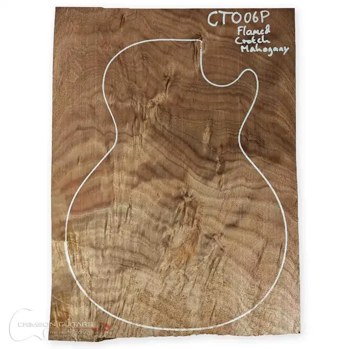 Carve Top – Flamed Crotch Mahogany – 1 piece – 16mm