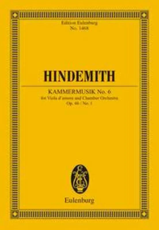 Chamber Music No 6 Op 46 No 1 Study Score