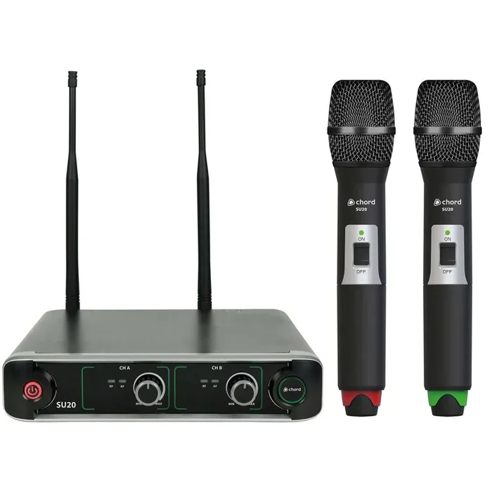 Chord – SU20 Compact Dual UHF Wireless Handheld Microphone Set
