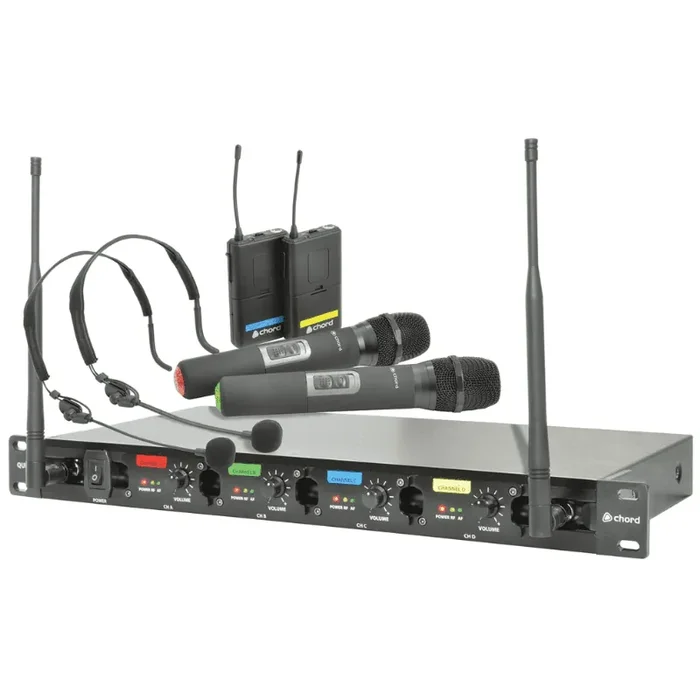 Chord QU4 Quad UHF Wireless Combo Microphone System