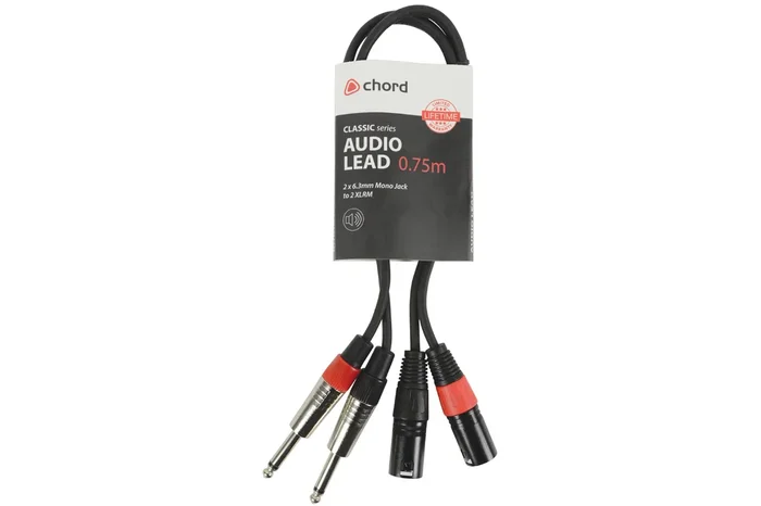 Classic Audio Lead 2 Mono Jack – 2 XLR Male 0.75m