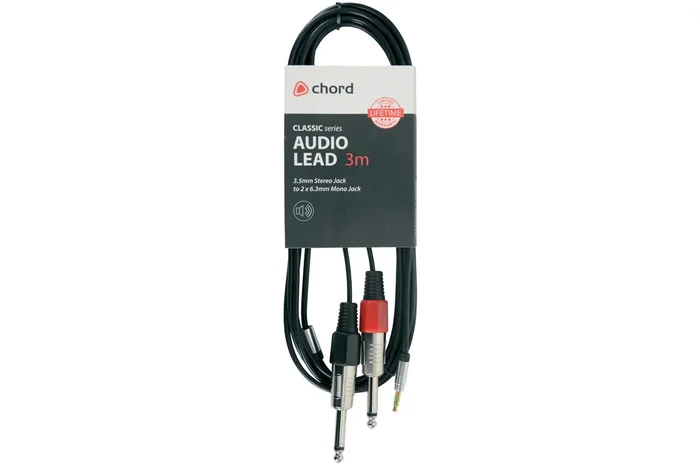 Classic Audio Lead 3.5mm Stereo Jack – 2 Mono Jack Plugs 3.0m