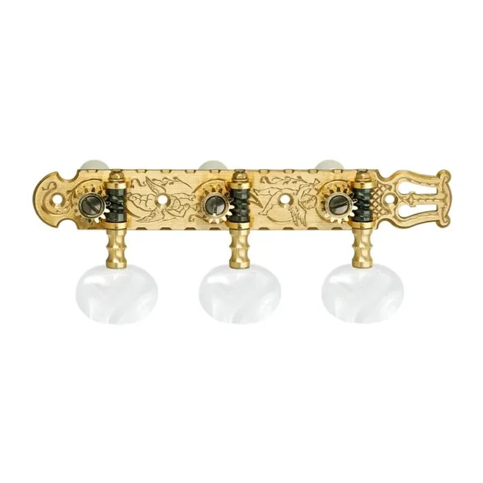 Classical Tuners – Solid Brass with White Pearloid Buttons
