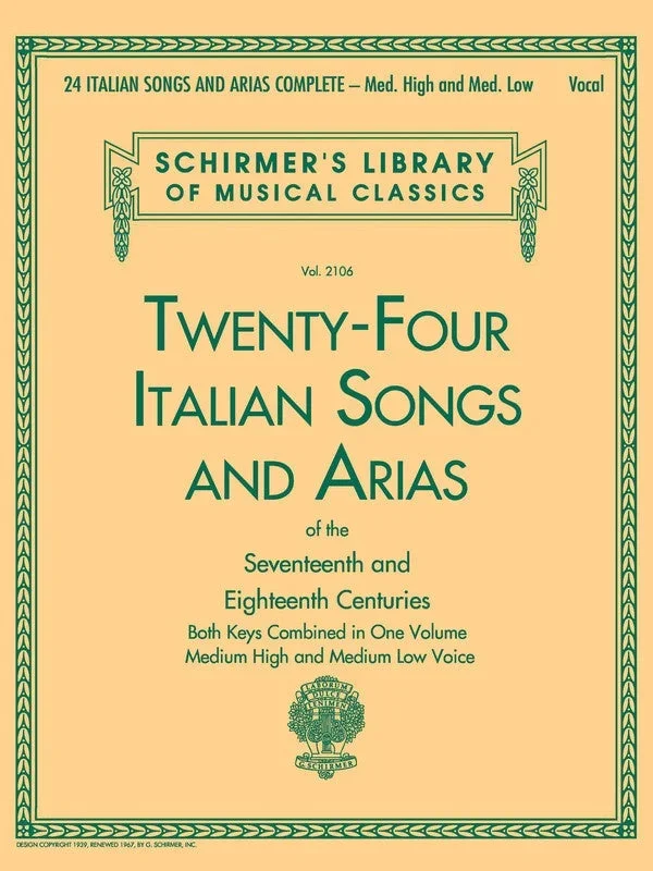 Complete Twenty-Four Italian Songs and Arias