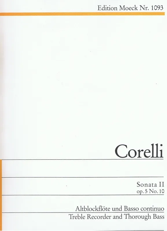 Corelli Sonata II in G Major for Treble Recorder and Basso Continuo