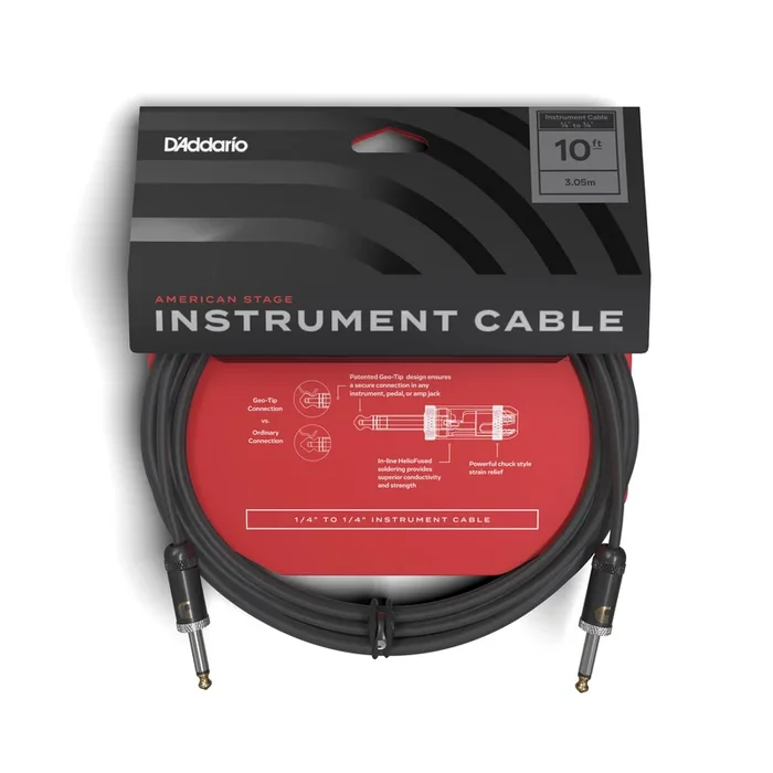 D’Addario American Stage Instrument Cable 10 feet