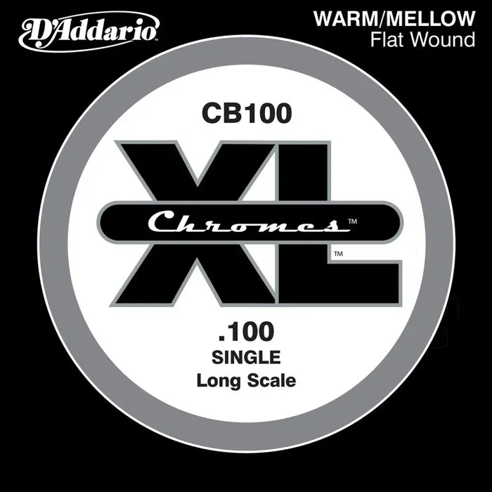 D’Addario CB100 Chromes Bass Guitar Single String, Long Scale .100