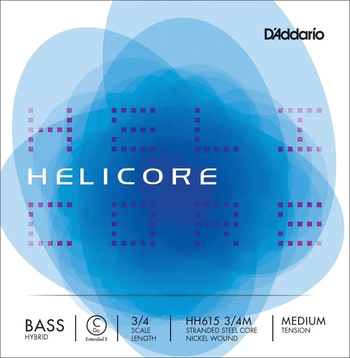 D’Addario Helicore Hybrid Bass Single C (Extended E) String, 3/4 Scale, Medium Tension