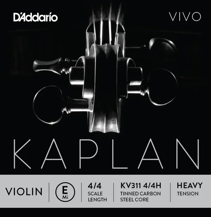 D’Addario Kaplan Vivo Violin E String, 4/4 Scale, Heavy Tension