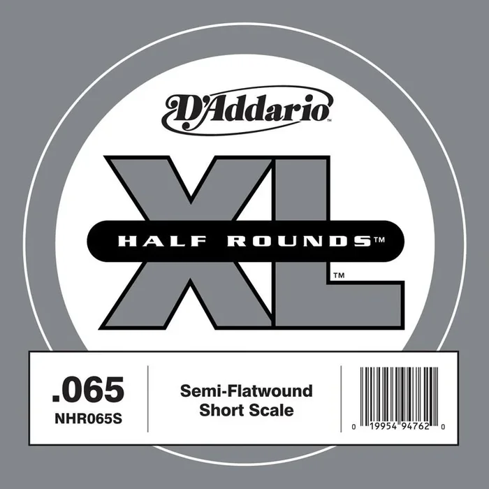 D’Addario NHR065S Half Round Bass Guitar Single String, Short Scale, .065
