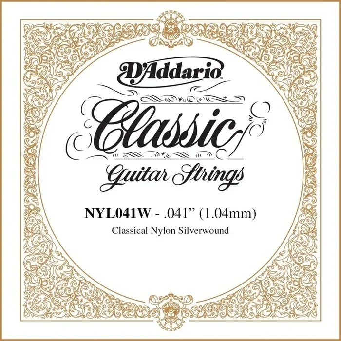 D’Addario NYL041W Silver-plated Copper Classical Single String, .041