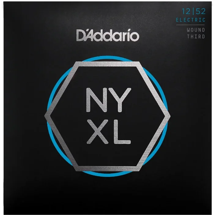 D’Addario NYXL1252W Nickel Wound Electric Guitar Strings, Light Wound 3rd, 12-52