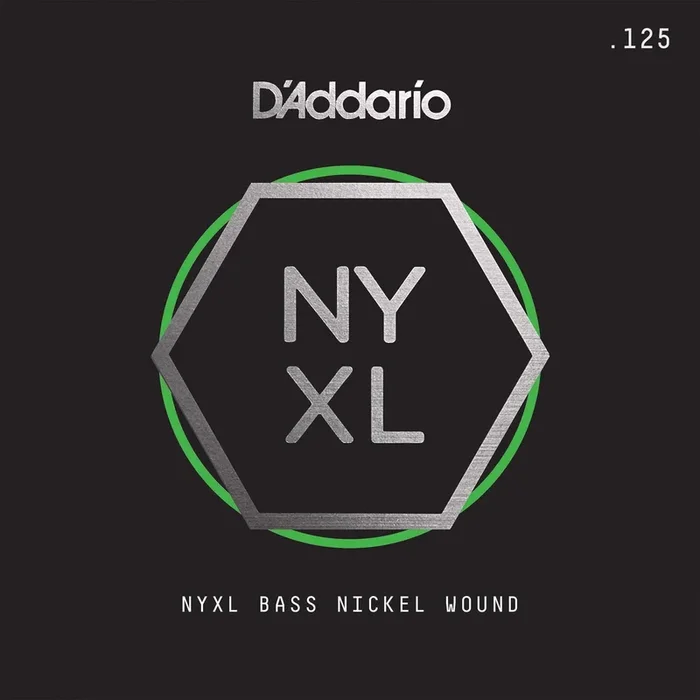D’Addario NYXLB125, NYXL Nickel Wound Bass Guitar Single String, Long Scale, .125