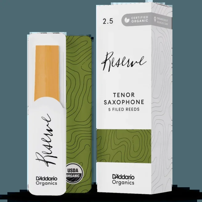 D’ADDARIO ODKR0525 #2.5 Organic Reserve Tenor Saxophone Reeds, 5-pack