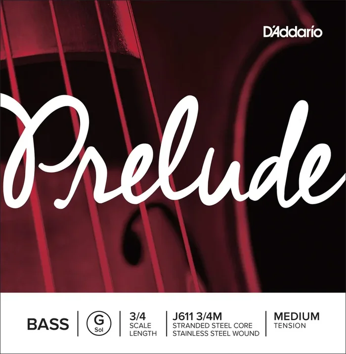 D’Addario Prelude Bass Single G String, 3/4 Scale, Medium Tension