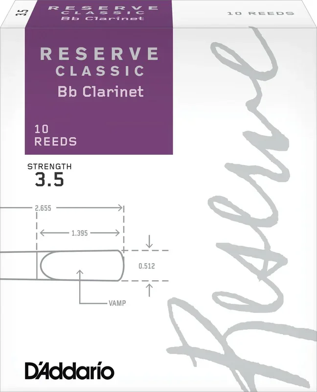 D’Addario Reserve Classic Bb Clarinet Reeds, Strength 3.5, 10-pack
