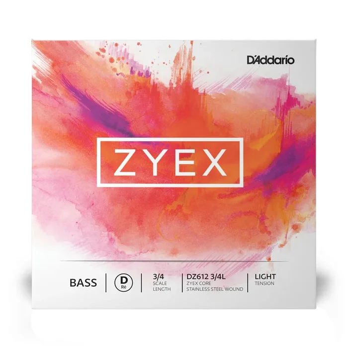 D’Addario Zyex Bass Single D String 3/4 Scale Light Tension
