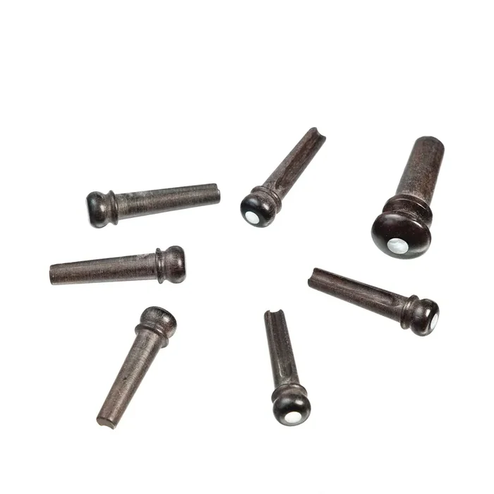 D‘Addario Acoustic Guitar Bridge Pin Set, Ebony w/ Pearl Inlay