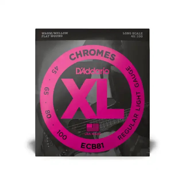 D‘Addario ECB81 45-100 Regular Light, Long Scale, XL Chromes Bass Strings