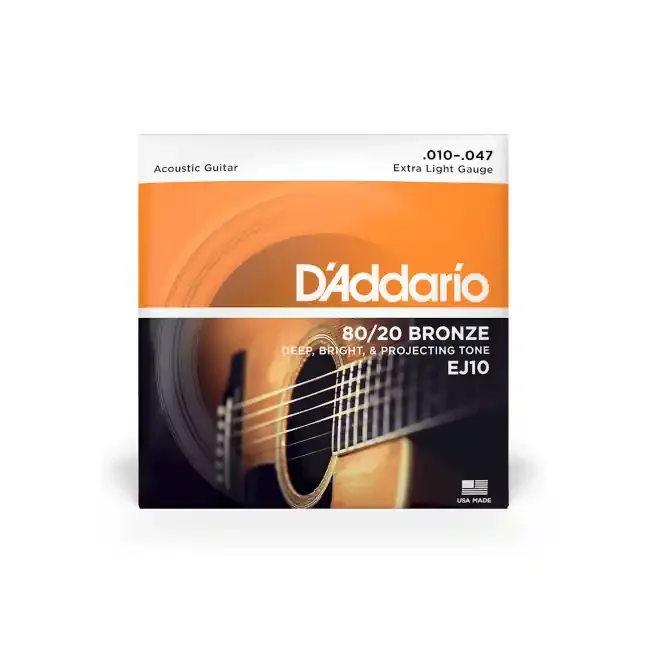 D‘Addario EJ10 10-47 Extra Light, 80/20 Bronze Acoustic Guitar Strings