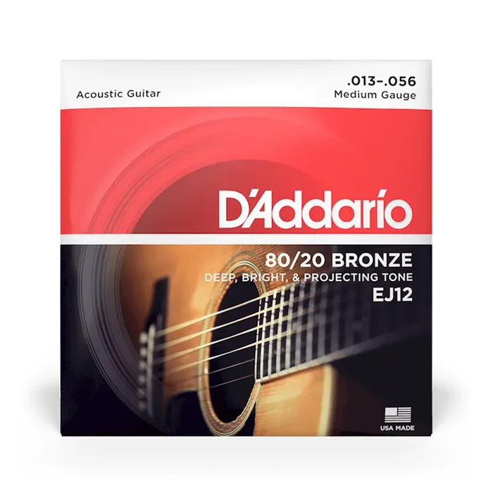 D‘Addario EJ12 80/20 Bronze Acoustic Guitar Strings, Medium, 13-56