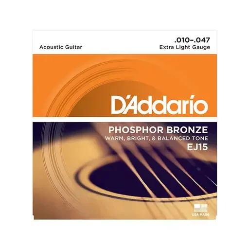 D‘Addario EJ15 Phosphor Bronze Acoustic Guitar Strings, Extra Light, 10-47
