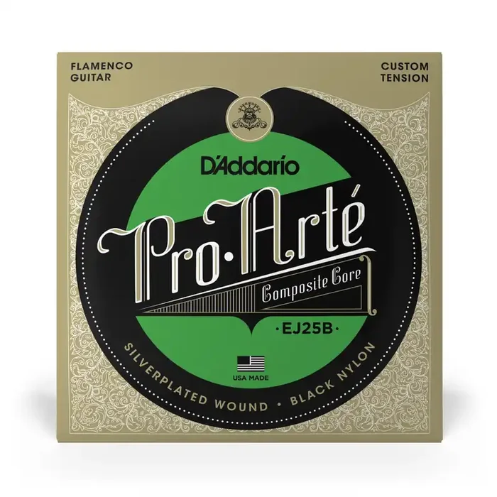 D‘Addario EJ25B Flamenco Silverplated Wound Black Nylon Guitar Strings