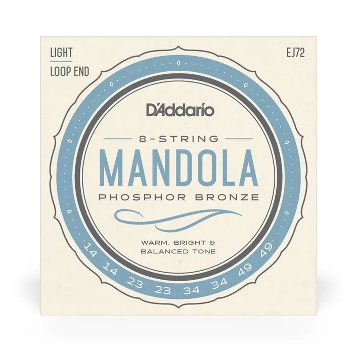 D‘Addario EJ72 Mandola Strings, Phosphor Bronze Wound, Loop End 14-49 Light