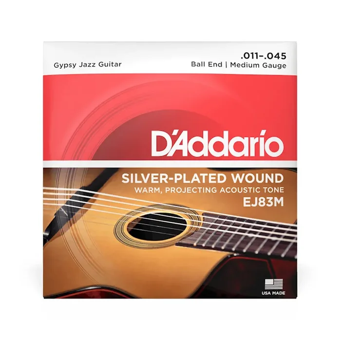 D‘Addario EJ83M Gypsy Jazz Acoustic Guitar Strings, Medium Ball End, 11-45