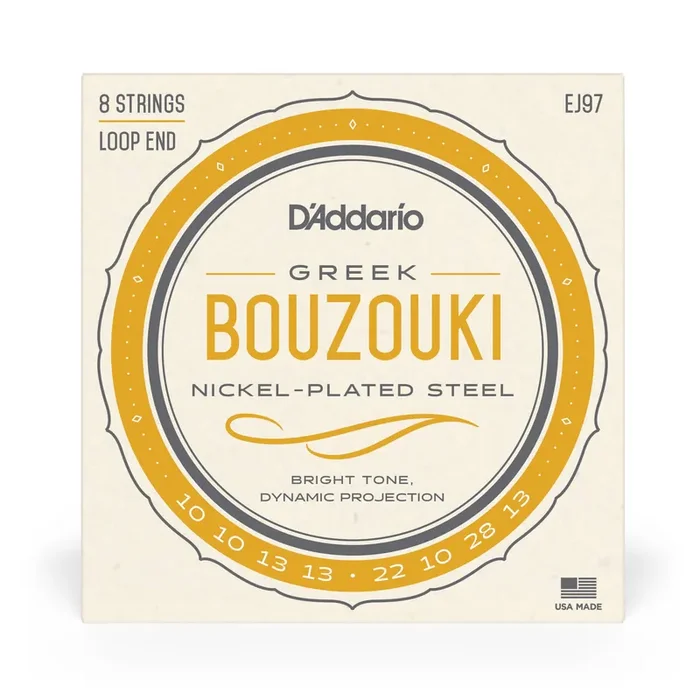 D‘Addario EJ97 Nickelplated Steel Wound Greek Bouzouki 10-28 Gauge Strings