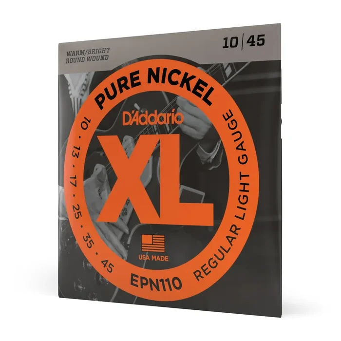 D‘Addario EPN110 Pure Nickel Electric Guitar Strings, Regular Light, 10-45