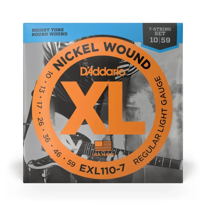 D‘Addario EXL110-7 Nickel Wound 10-59 7-String Electric Guitar Strings, Regular