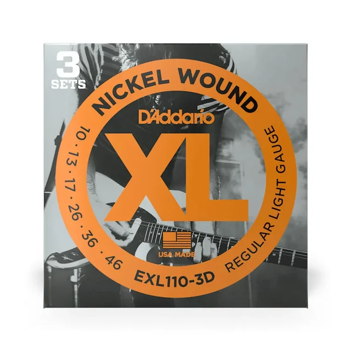D‘Addario EXL110 Nickel Wound Electric Guitar Strings, Regular Light, 10-46, 3 Sets