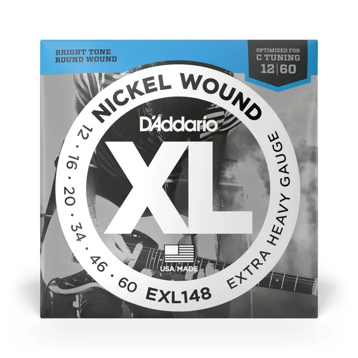D‘Addario EXL148 Nickel Wound 12-60 Electric Guitar Strings, Drop-C Heavy