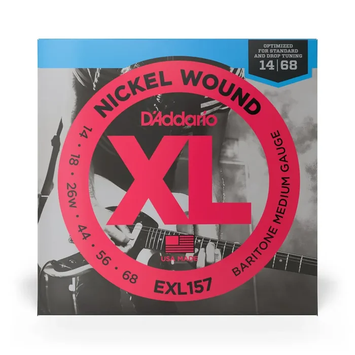 D‘Addario EXL157 Nickel Wound 14-68 Baritone Electric Guitar Strings, Medium