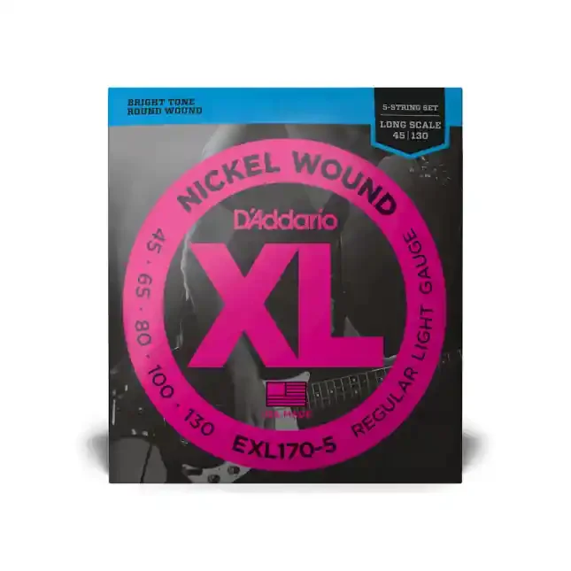 D‘Addario EXL170 45-130 Regular Light, 5-String Long Scale, XL Nickel Bass Strings