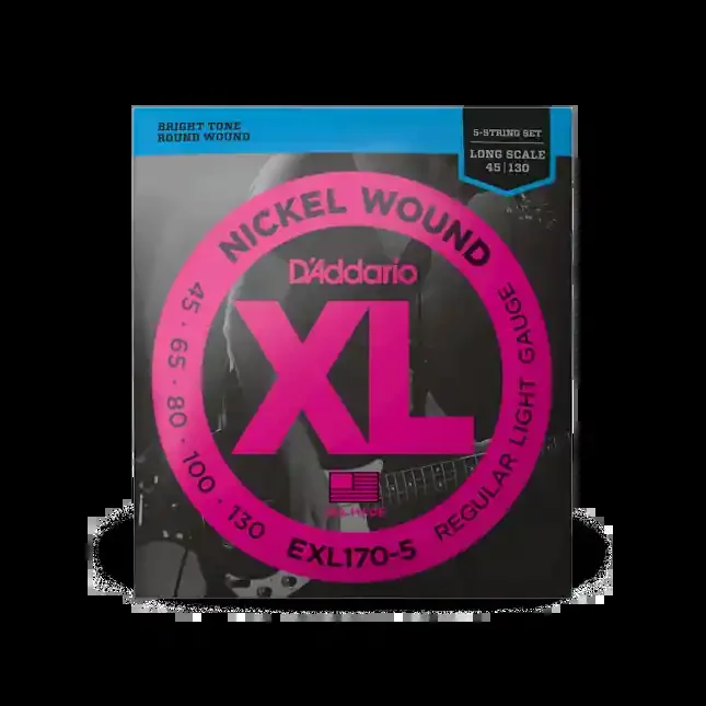 D‘Addario EXL170-5 45-130 Nickel Wound Bass Guitar Strings – 5-String