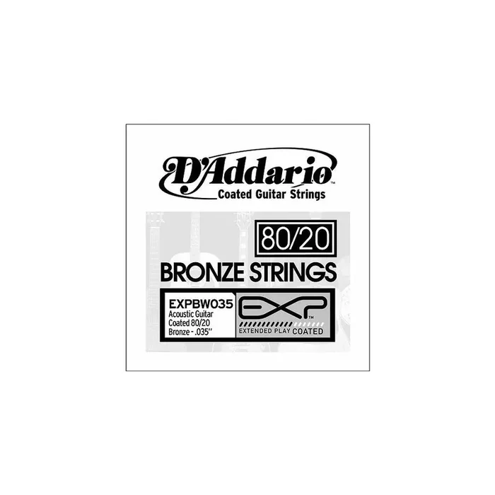 D‘Addario EXPBW035 80/20 Bronze EXP Coated Acoustic Guitar Single String .035