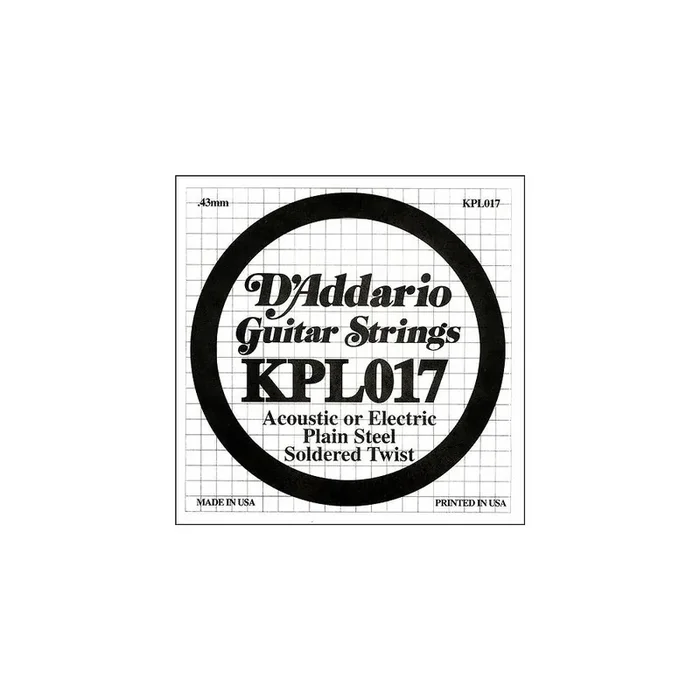 D‘Addario KPL017 Soldered Twist Plain Steel Single String .017