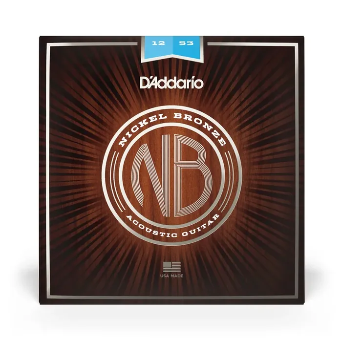 D‘Addario Nickel Bronze 12-53 Acoustic Guitar Strings, Light