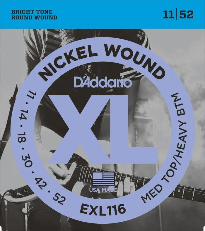 D‘Addario Nickel Wound Strings Medium Top/Heavy Bottom 11-52 Gauge