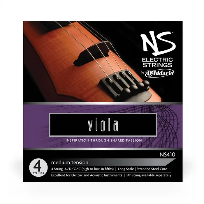 D‘Addario NS410 NS Electric Viola String Set, Long Scale, Medium Tension