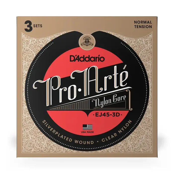 D‘Addario Pro-Arté EJ45 Normal Tension Classical Guitar Strings, 3-Pack